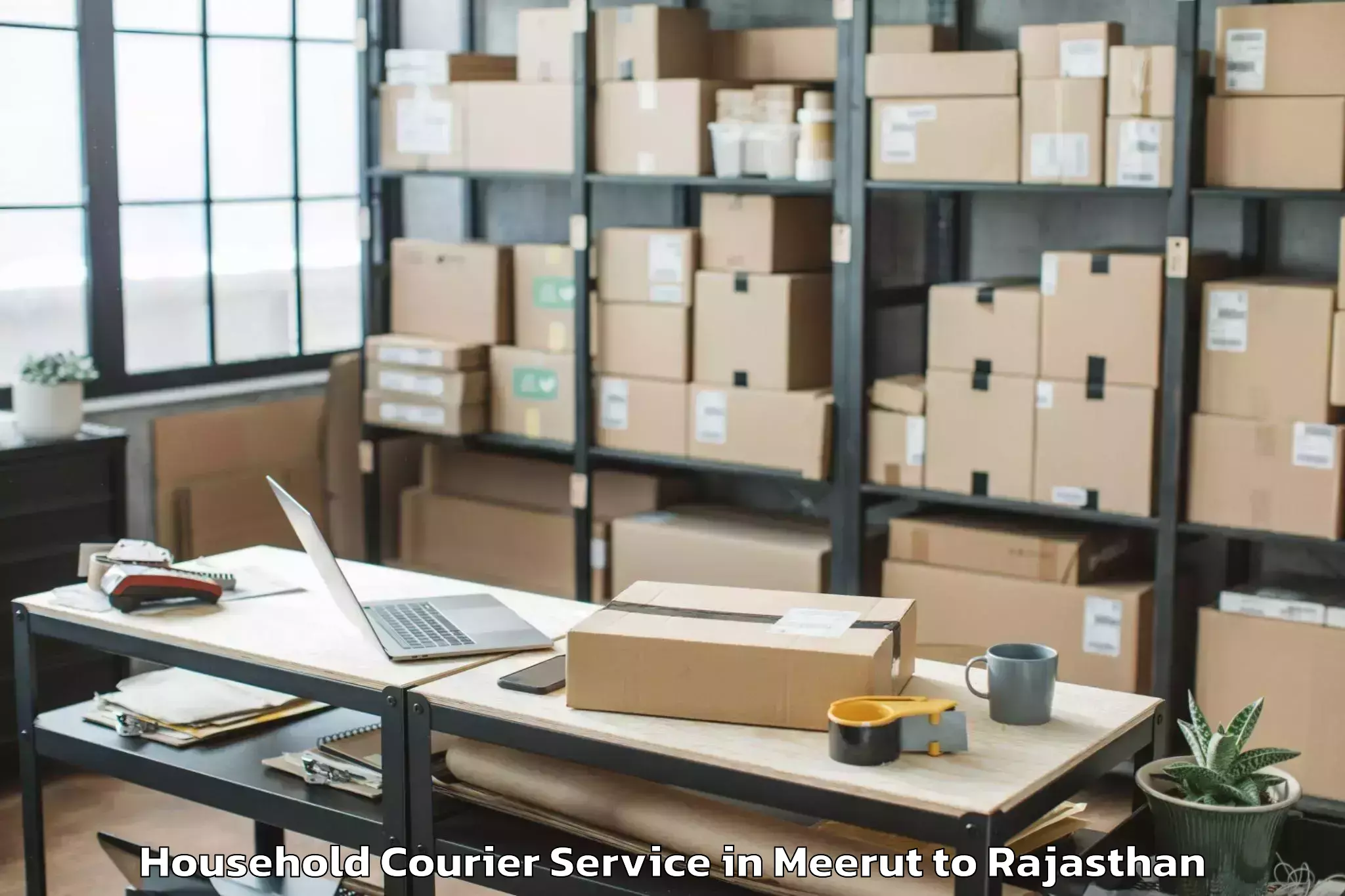 Top Meerut to Janardan Rai Nagar Rajasthan V Household Courier Available